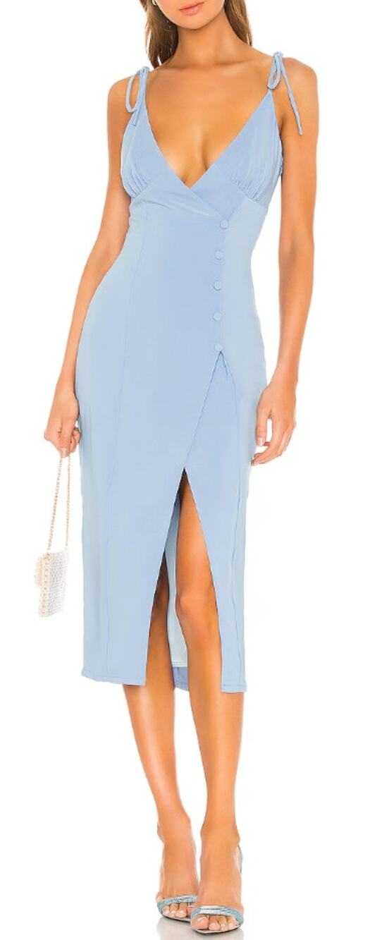 Camila Coelho Aaliyah Midi Dress Periwinkle Blue Womens Size Small